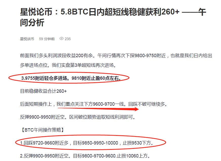 星悦论币：5.8BTC短线再拿100+ 日内稳健获利近400+ 跟进注意利润收割3