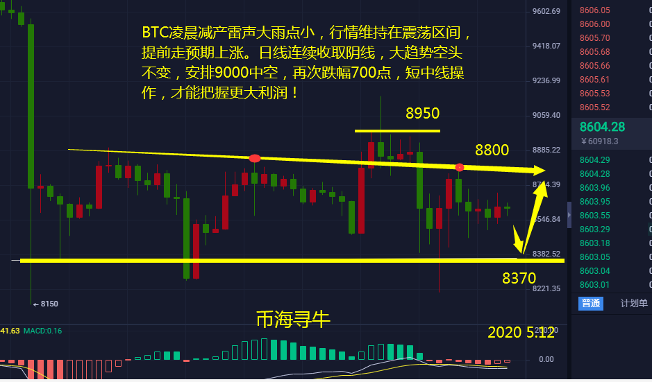 币海寻牛:BTC中线9000做空再次大幅800点 币海寻牛:BTC中线9000做空再次大幅800点
