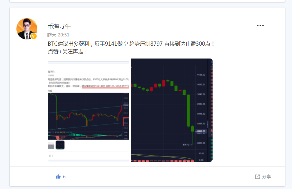 币海寻牛:BTC中线9000做空再次大幅800点4 币海寻牛:BTC中线9000做空再次大幅800点4