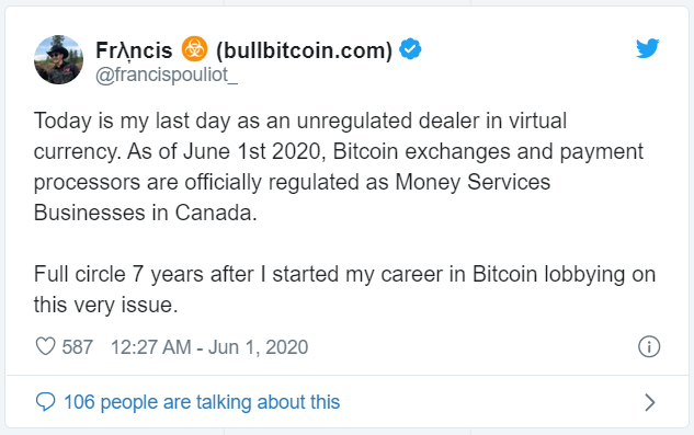 加拿大正式监管虚拟货币公司。五年修正案的新要求是什么?