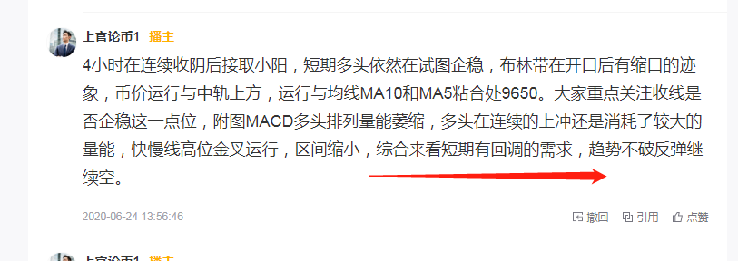 上官论币： BTC晚间分析  日内低位多单再次止盈1