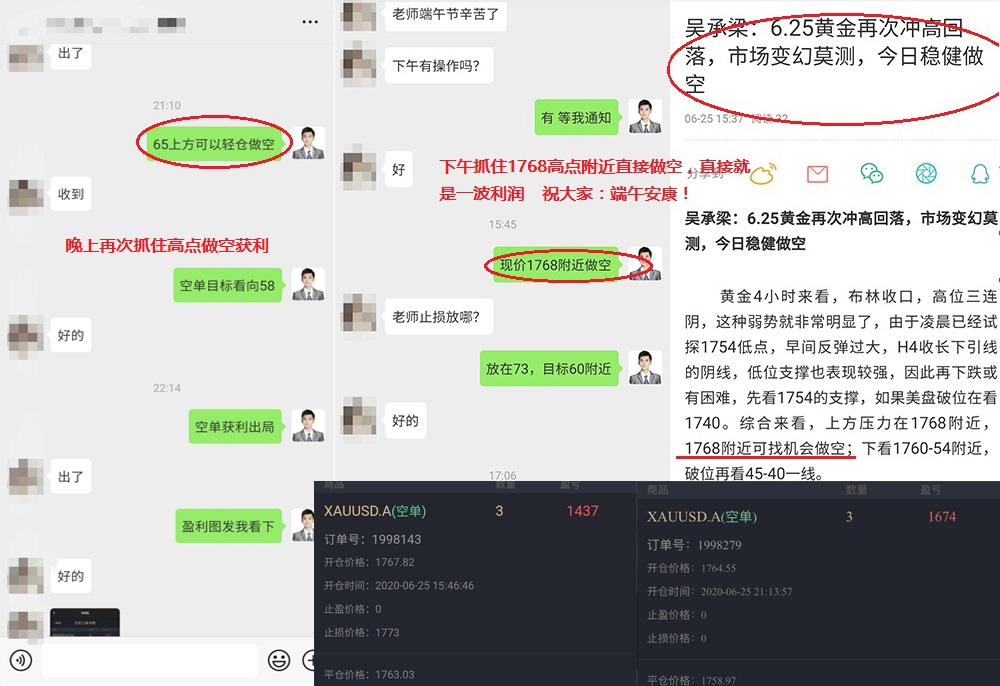 吴承梁：6.26白天黄金震荡，晚间关注两大事件，晚间黄金迎来下破