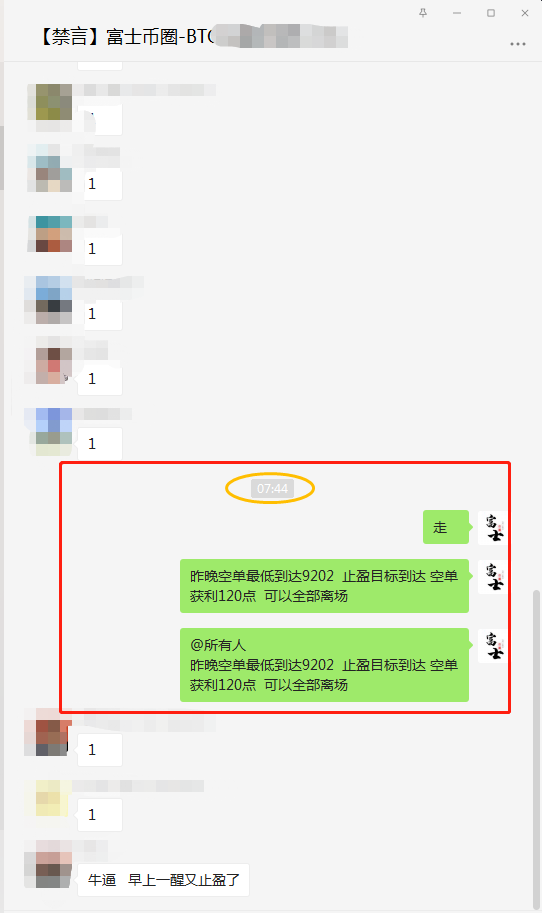 富士币圈-07.14 昨日坚定看空 空单获利120点4