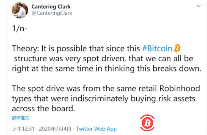 这一因素表明比特币可能会从9000美元开始崩盘，而不是反弹2