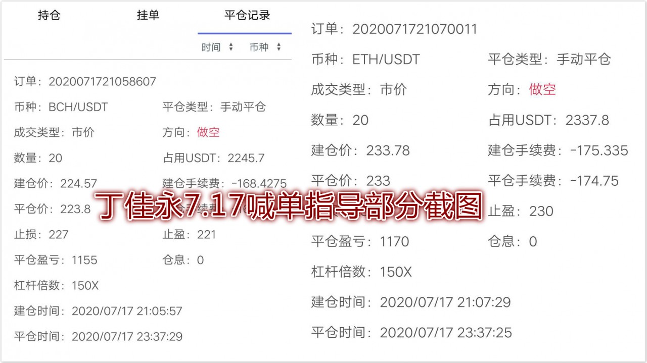 丁佳永：昨日7.17实仓喊单指导反馈4