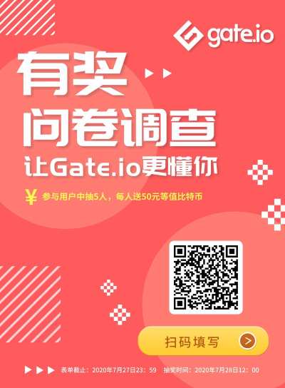 GATE.io有奖问卷调查,抽奖50元BTC等值!!! GATE.io有奖问卷调查,抽奖50元BTC等值!!!