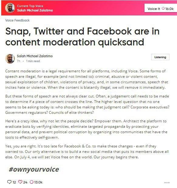 EOS母公司旗下社交产品Voice将于7月4日向全球用户免费开放1