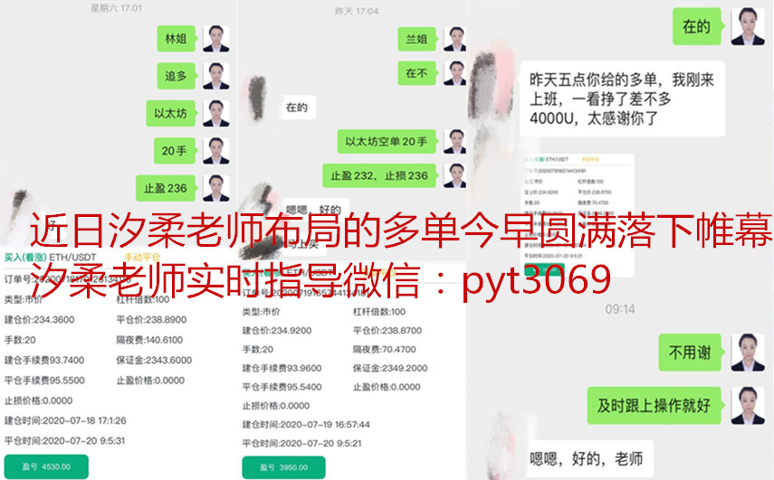 币汐柔：7.20比特币以太坊早间强势反弹日内操作建议低多为主