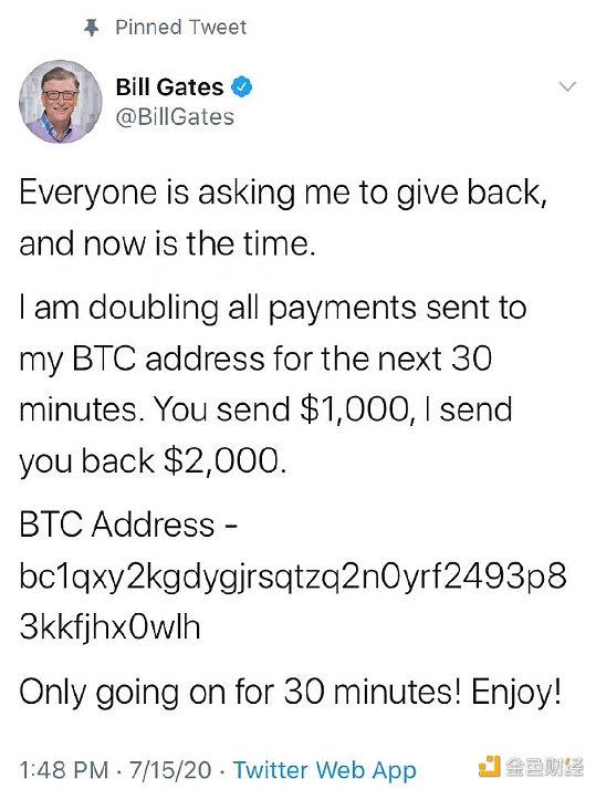 马斯克、比尔盖茨等大批名人帐号被黑 涉及同一个BTC骗局