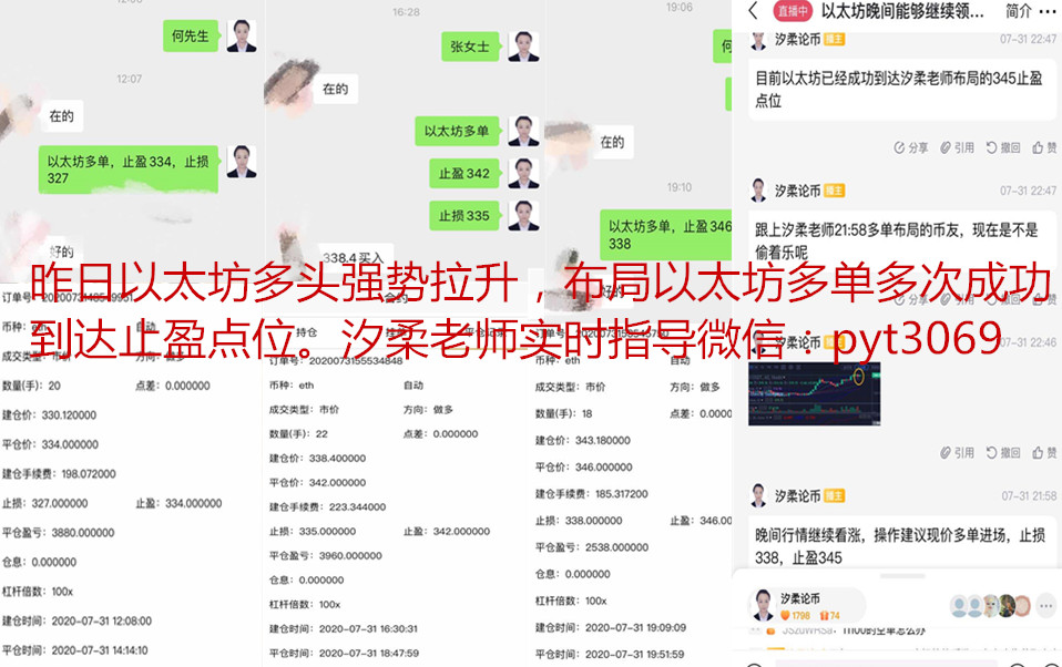 币汐柔：8.1比特币和以太坊频频刷新新高操作建议多单为主